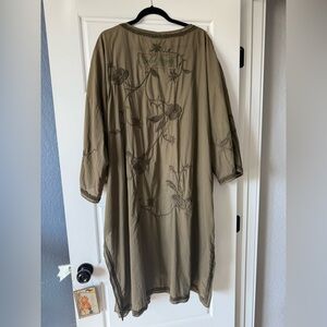 Jaded Gypsy Embroidered green duster